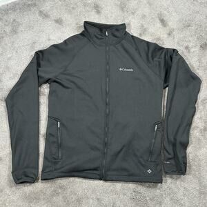 Columbia Omni-Shield Jacket Women's Large Black Fleece Lined Full Zip Mock Neck